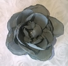 Elsa Grey Chiffon Rhinestone Flower Colour -Pack of 3